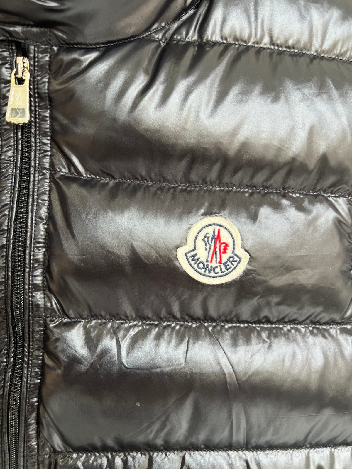 Moncler Black Gui Glossy Down Puffer Vest