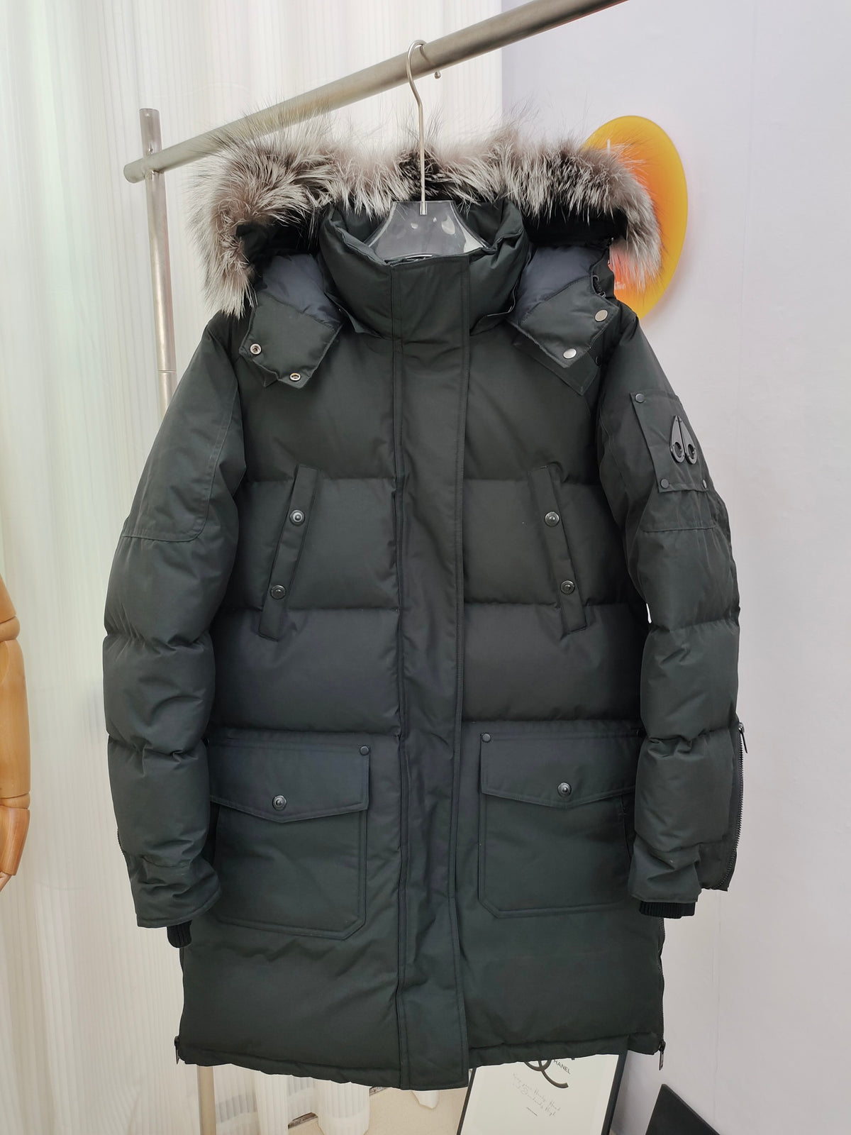 Canada Goose Black Fox Fur-Trimmed Long Down Parka