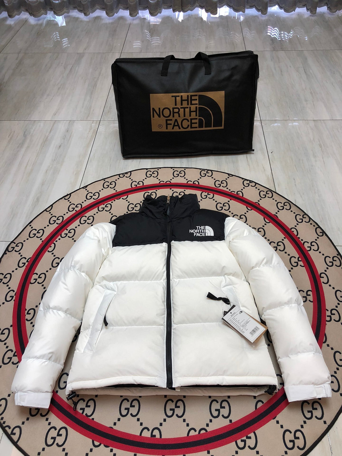 The North Face White Nuptse Down Jacket