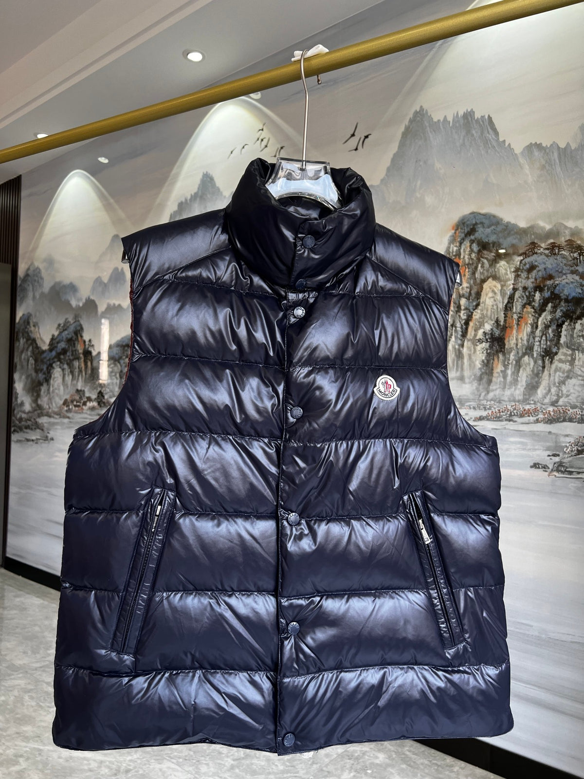 Moncler Navy Tib Down Puffer Vest