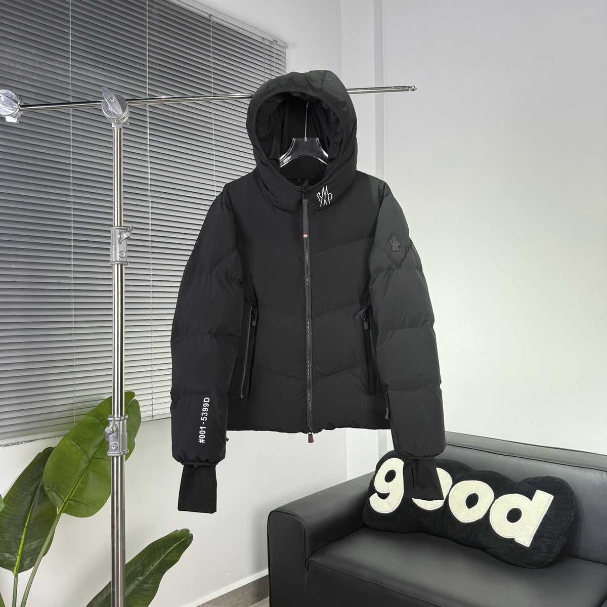 Moncler Grenoble Black Hooded Down Puffer Jacket