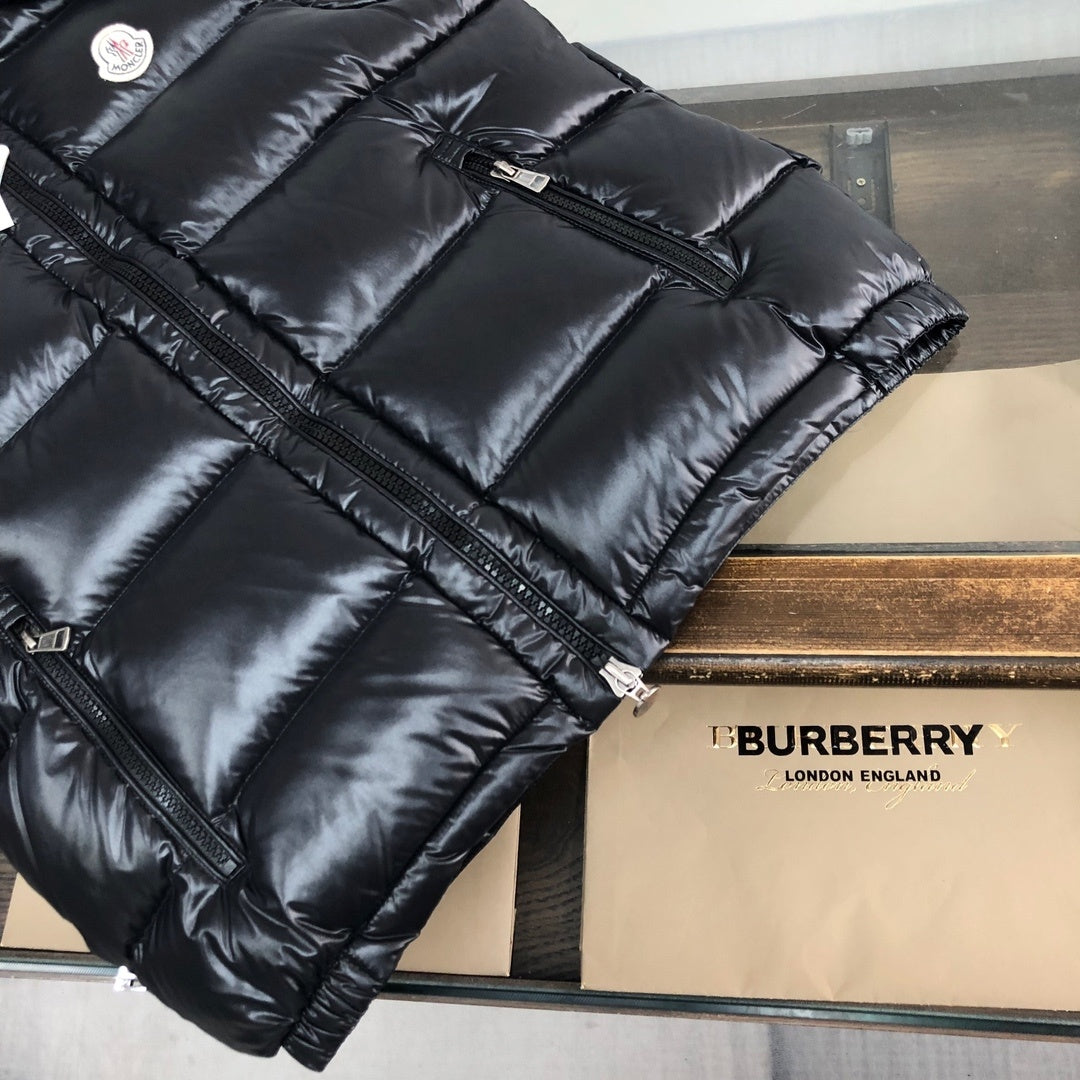 Moncler Black Maya Down Hooded Vest