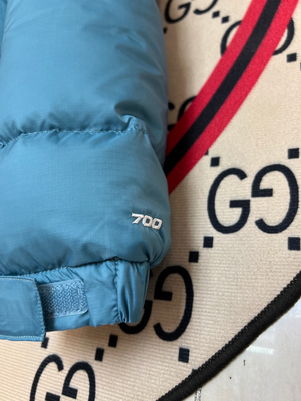 The North Face Teal Nuptse Down Puffer Jacket