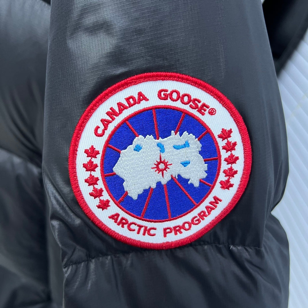 Canada Goose Black Glossy Hooded Down Puffer Jacket