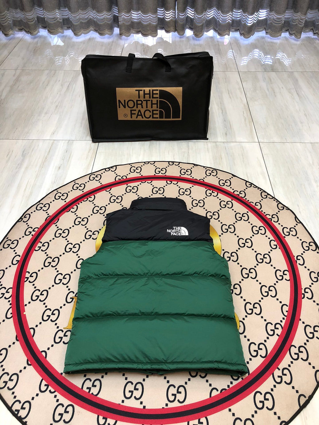 The North Face Green Nuptse 700 Puffer Vest