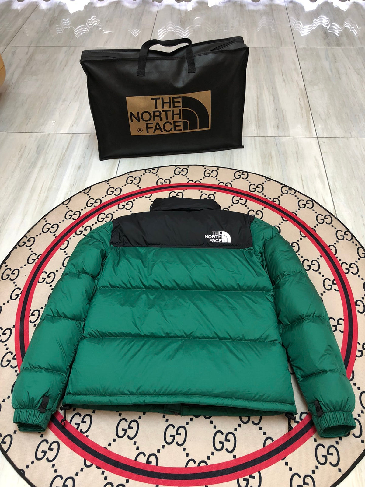 The North Face Green Nuptse 700-Fill Down Jacket