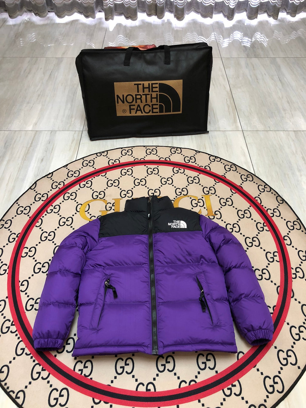 The North Face Purple Nuptse Down Jacket