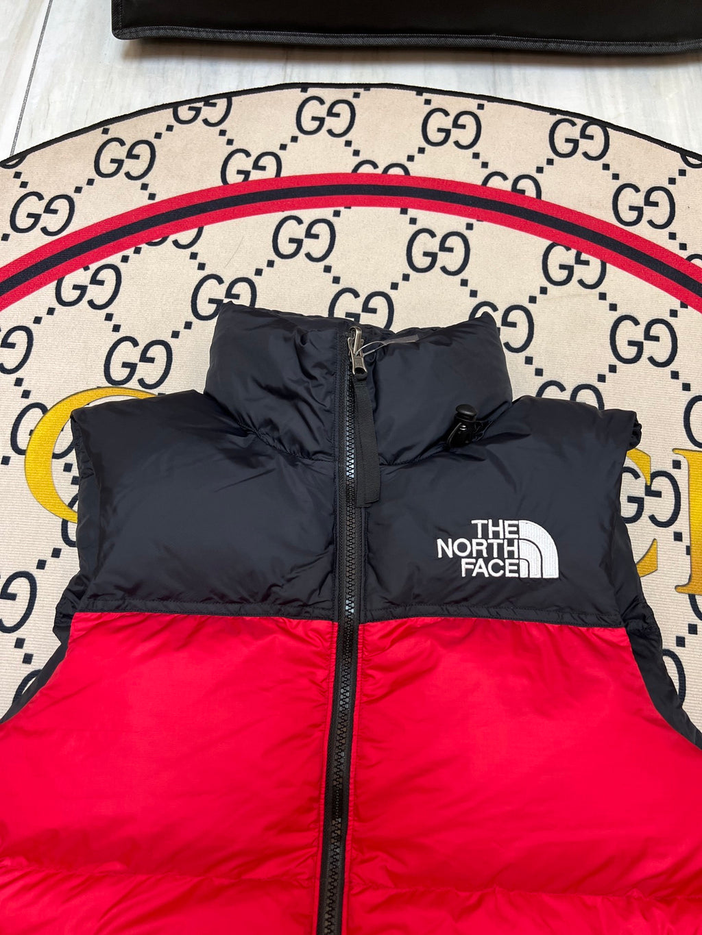 The North Face Red Nuptse 700 Puffer Vest