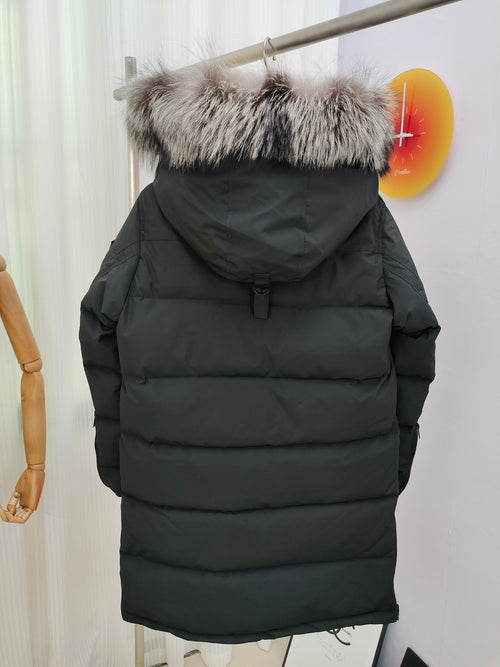 Canada Goose Black Fox Fur-Trimmed Long Down Parka