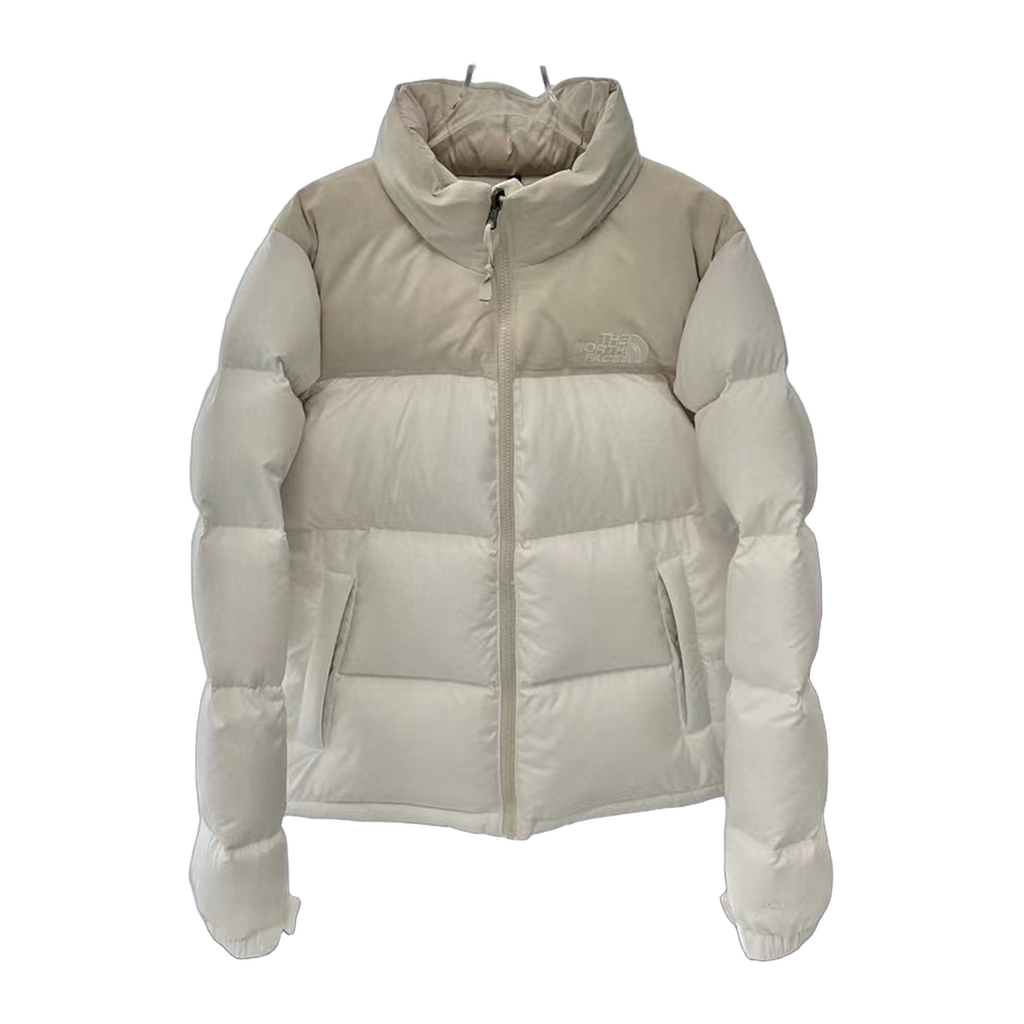 The North Face Stand-Collar Cropped Puffer Jacket – Cream | Lightweight & Warm