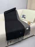 Burberry Embroidered Reversible Fringed Scarf