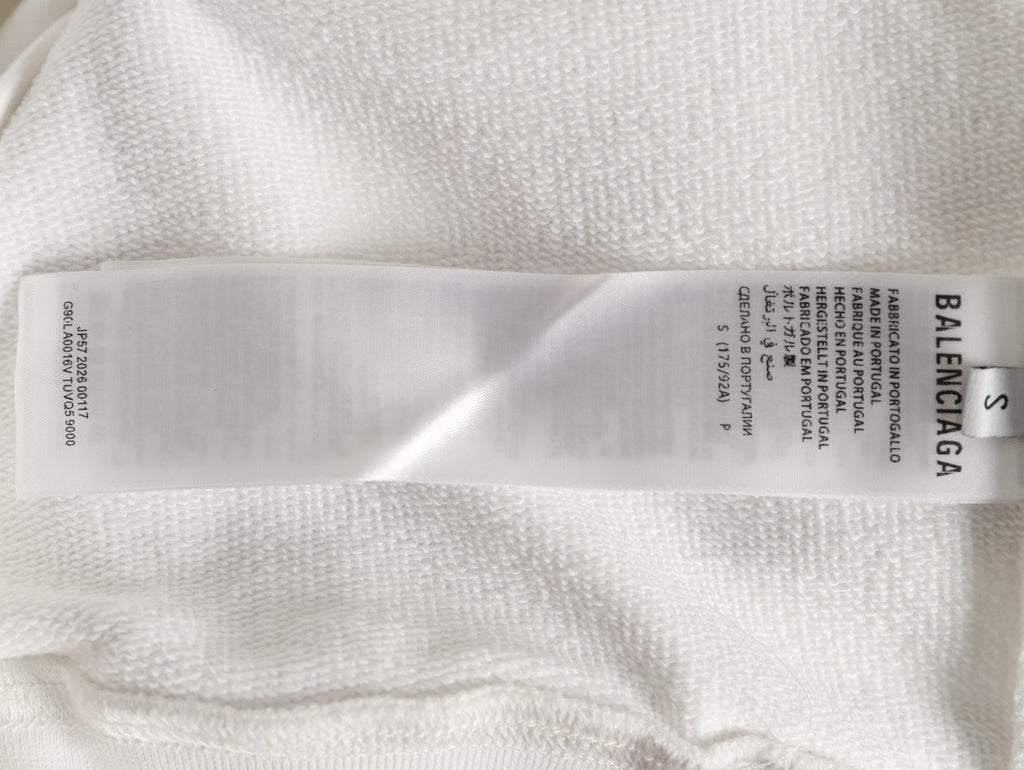 Balenciaga Chest-Emblem Zip Hoodie - Off-White