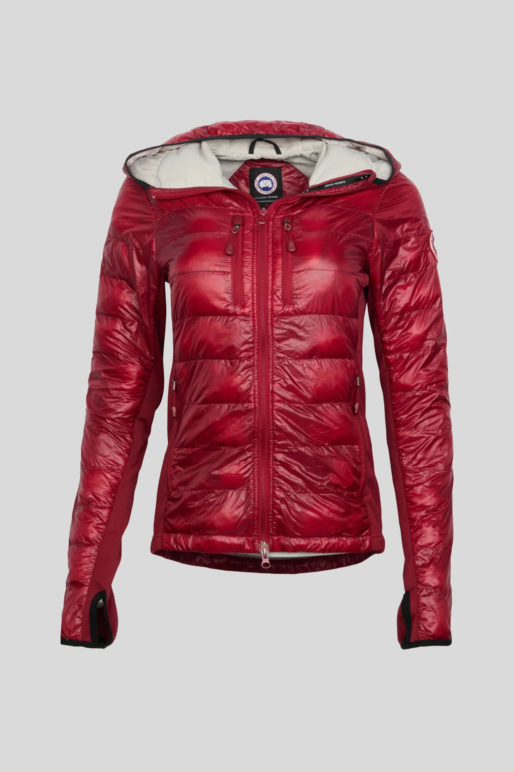 Canada Goose Red Hybridge Lite Hooded Down Hybrid Jacket
